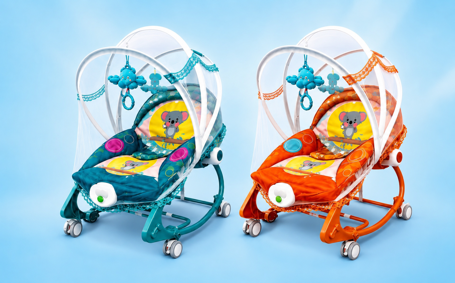 4-in-1 Baby Rocker — Multifunctional Baby Swing with Mosquito Net